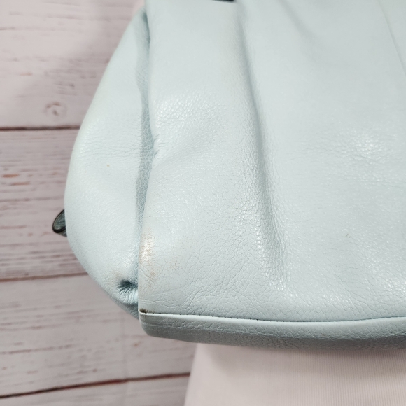 COACH Purse Blue Madison Cafe Carryall Sea Mist Shoulder Bag F27859 - Picture 7 of 16